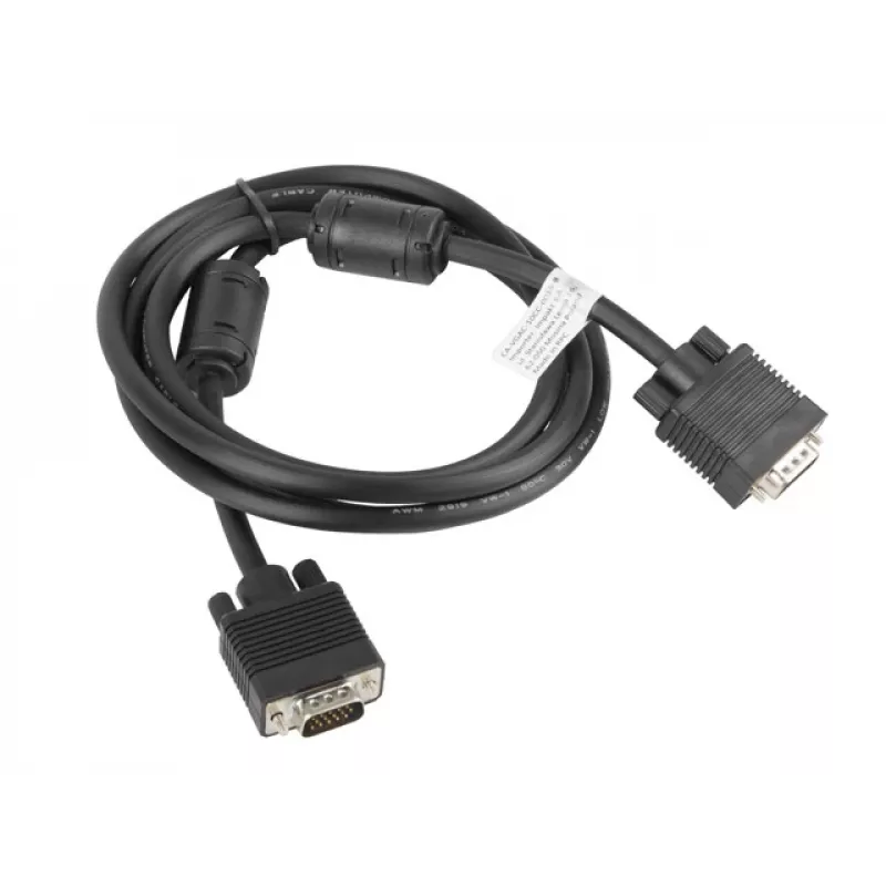 Kabel VGA LANBERG M/m z podwójnym ekranowaniem i rdzeniem ferrytowym 1,8 m, czarny
