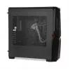 Obudowa PC IBOX ORCUS X14 Midi Tower Czarny — ITX/ATX, okno boczne, czerwone podświetlenie, 3× zatoki 3,5 cala, 2× zatoki 2,5 cala, 1× zatoka 5,25 cala, USB 3.2 Gen1 Type-A