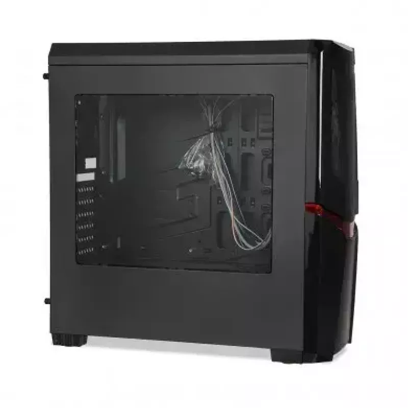 Obudowa PC IBOX ORCUS X14 Midi Tower Czarny — ITX/ATX, okno boczne, czerwone podświetlenie, 3× zatoki 3,5 cala, 2× zatoki 2,5 cala, 1× zatoka 5,25 cala, USB 3.2 Gen1 Type-A
