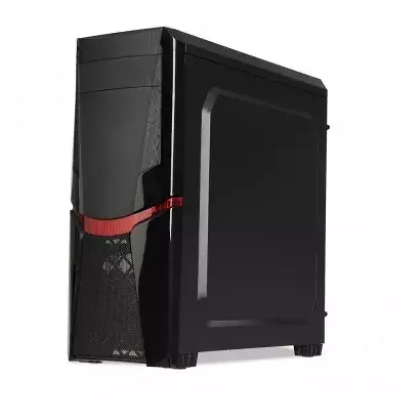 Obudowa PC IBOX ORCUS X14 Midi Tower Czarny — ITX/ATX, okno boczne, czerwone podświetlenie, 3× zatoki 3,5 cala, 2× zatoki 2,5 cala, 1× zatoka 5,25 cala, USB 3.2 Gen1 Type-A