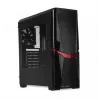 Obudowa PC IBOX ORCUS X14 Midi Tower Czarny — ITX/ATX, okno boczne, czerwone podświetlenie, 3× zatoki 3,5 cala, 2× zatoki 2,5 cala, 1× zatoka 5,25 cala, USB 3.2 Gen1 Type-A