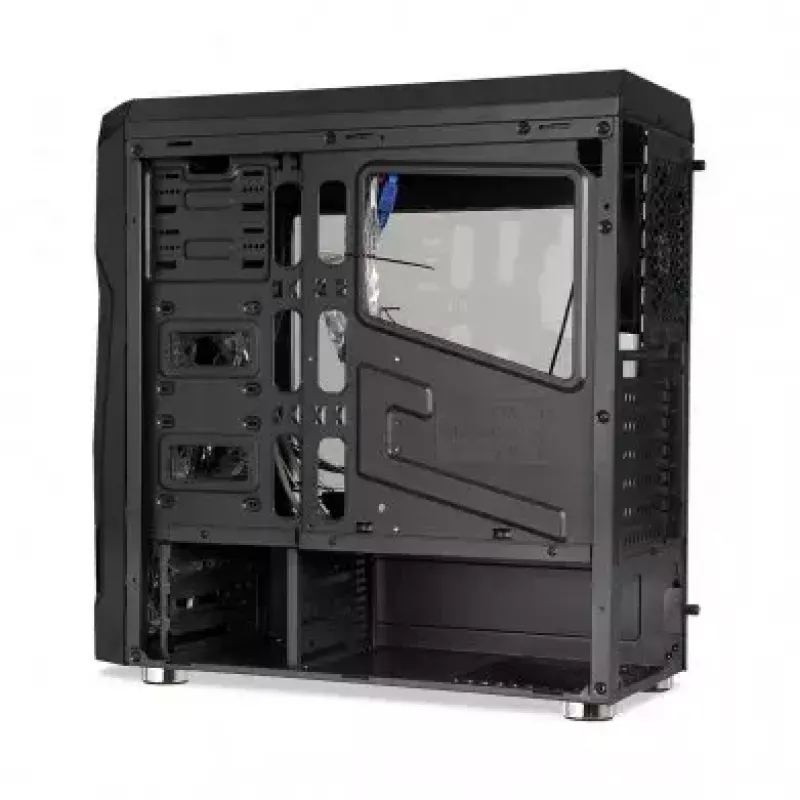 Obudowa PC IBOX ORCUS X14 Midi Tower Czarny — ITX/ATX, okno boczne, czerwone podświetlenie, 3× zatoki 3,5 cala, 2× zatoki 2,5 cala, 1× zatoka 5,25 cala, USB 3.2 Gen1 Type-A