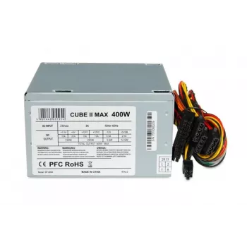 Zasilacz ATX IBOX CUBE II 400 W — 20+4 pin, wentylator 120 mm, srebrny