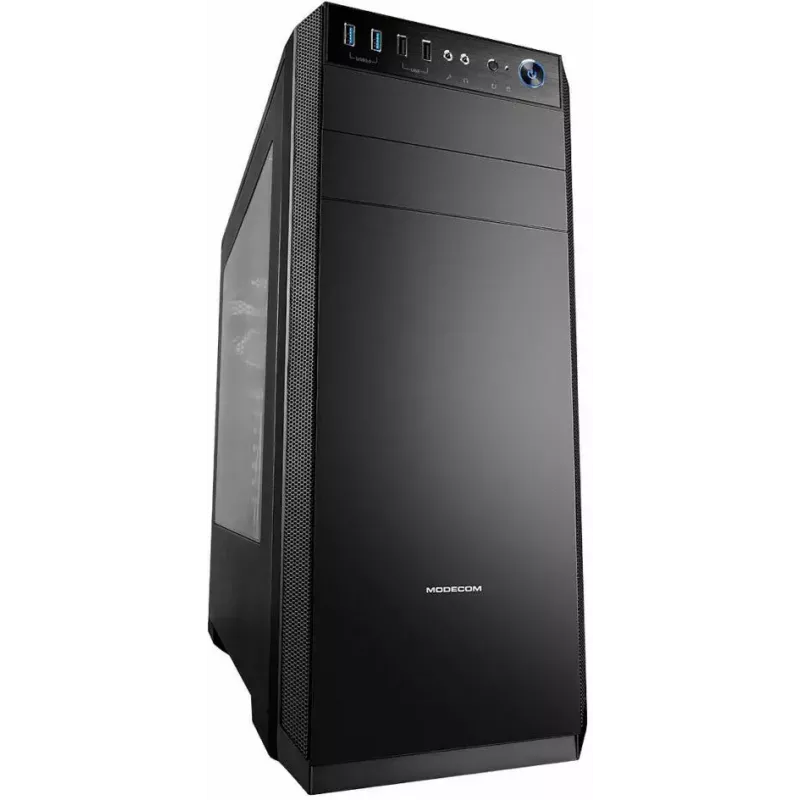 Obudowa PC MODECOM Oberon Pro Midi Tower — Czarna, ATX/ITX/Micro ATX, szkło hartowane, GPU do 395 mm