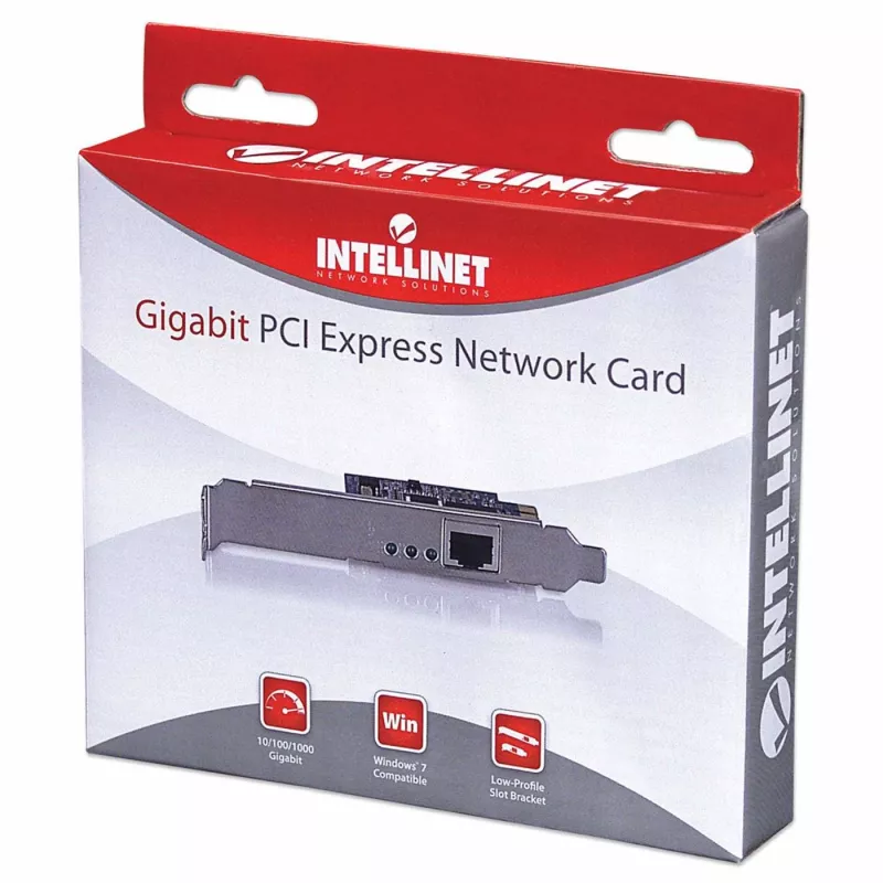 Intellinet Gigabit PCI Express karta sieciowa, 10/100/1000 Mbps PCI Express RJ45 karta Ethernet