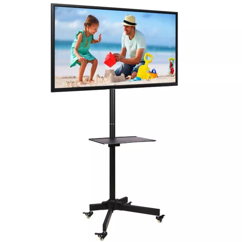 Techly Trolley Floor Stand LCD/LED/Plasma 23 inch-55 inch, 58.4 cm (23 inch), 139.7 cm (55 inch), 50 x 50 mm, 400 x 400 mm, -15 - 15°, Czarny