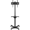 Techly Trolley Floor Stand LCD/LED/Plasma 23 inch-55 inch, 58.4 cm (23 inch), 139.7 cm (55 inch), 50 x 50 mm, 400 x 400 mm, -15 - 15°, Czarny