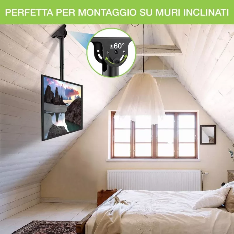 Techly teleskopowe mocowanie sufitowe do 1,6 m LED TV LCD 23-42 cali ICA-CPLB 922L