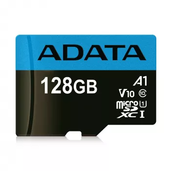 Karta pamięci flash MicroSDXC ADATA 128 GB UHS‑I Class 10 — odczyt 85 MB/s, zapis 25 MB/s, wodoodporna, z adapterem SD