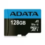 Karta pamięci flash MicroSDXC ADATA 128 GB UHS‑I Class 10 — odczyt 85 MB/s, zapis 25 MB/s, wodoodporna, z adapterem SD