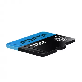 Karta pamięci flash MicroSDXC ADATA 128 GB UHS‑I Class 10 — odczyt 85 MB/s, zapis 25 MB/s, wodoodporna, z adapterem SD