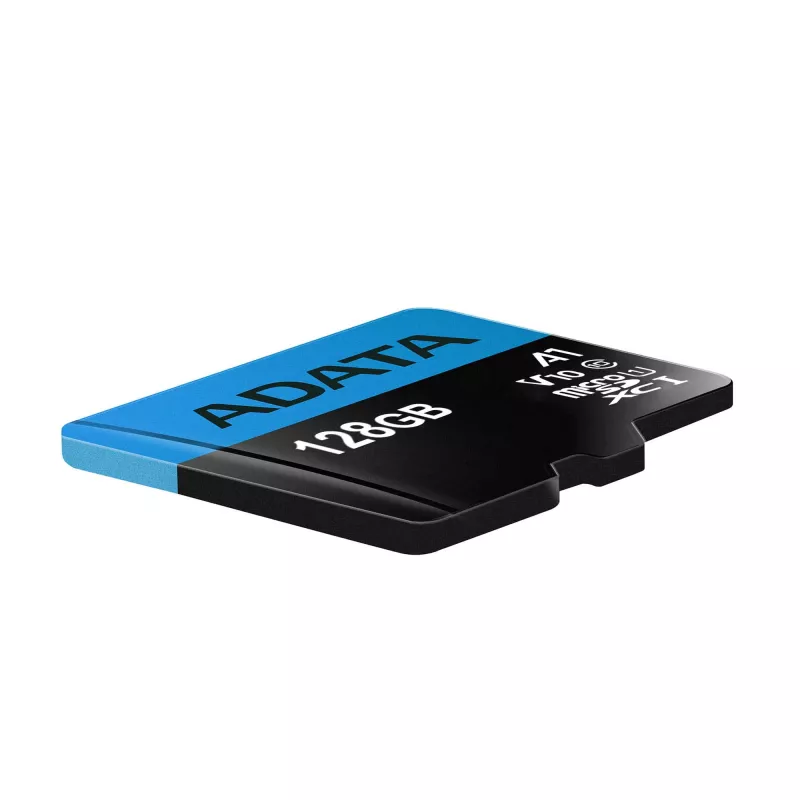 Karta pamięci flash MicroSDXC ADATA 128 GB UHS‑I Class 10 — odczyt 85 MB/s, zapis 25 MB/s, wodoodporna, z adapterem SD