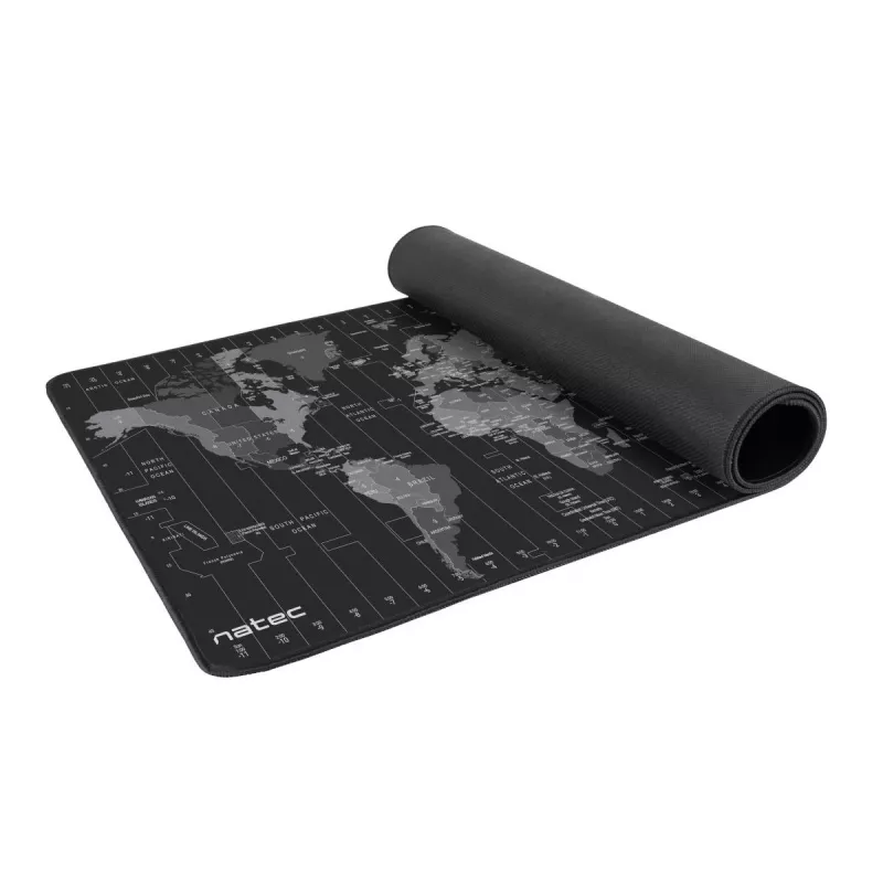 Podkładka pod mysz NATEC Time Zone Map Maxi — materiał 400×800 mm, 2,5 mm, wodoodporna, antypoślizgowa
