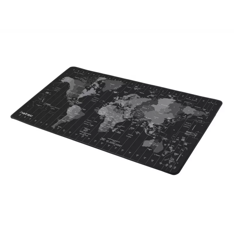 Podkładka pod mysz NATEC Time Zone Map Maxi — materiał 400×800 mm, 2,5 mm, wodoodporna, antypoślizgowa