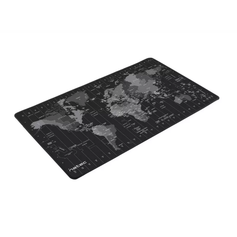 Podkładka pod mysz NATEC Time Zone Map Maxi — materiał 400×800 mm, 2,5 mm, wodoodporna, antypoślizgowa