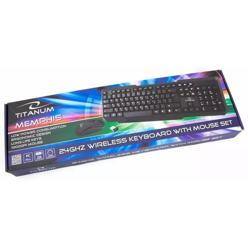 Titanum Memphis TK108 zestaw klawiatura i mysz USB, czarny