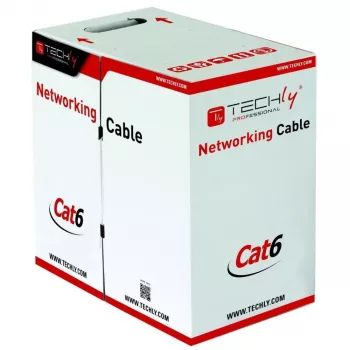 Kabel sieciowy TECHLY Kat.6 U/UTP CCA 305 m, 23 AWG, 250 MHz, szary