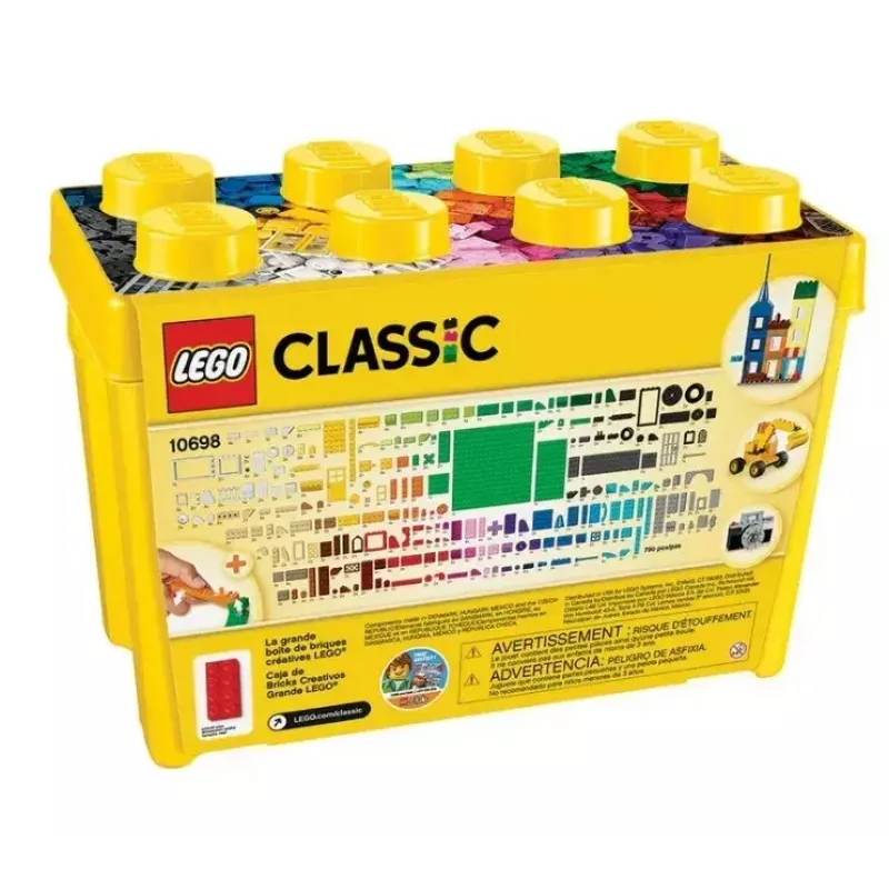 Zestaw konstrukcyjny LEGO Classic 10698 — 790 elementów, wielokolorowy, 33 kolory, zawiera zielone płyty bazowe i akcesoria