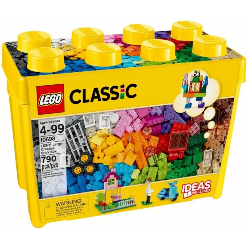Zestaw konstrukcyjny LEGO Classic 10698 — 790 elementów, wielokolorowy, 33 kolory, zawiera zielone płyty bazowe i akcesoria