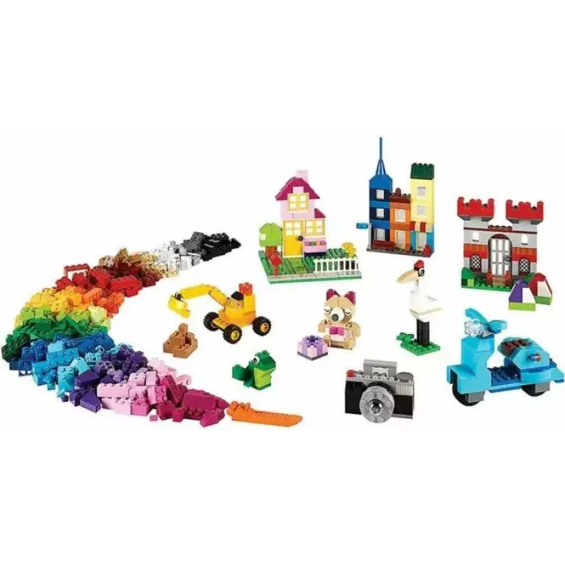 Zestaw konstrukcyjny LEGO Classic 10698 — 790 elementów, wielokolorowy, 33 kolory, zawiera zielone płyty bazowe i akcesoria