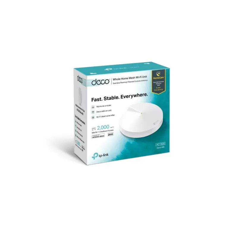 TP-Link AC1300 Deco Whole Home Mesh Wi-Fi System, Biały, Wewnętrzna, Router mesh, Dwuzakresowy (2,4 GHz / 5 GHz), Wi-Fi 5 (802.11ac), 1267 Mbit/s