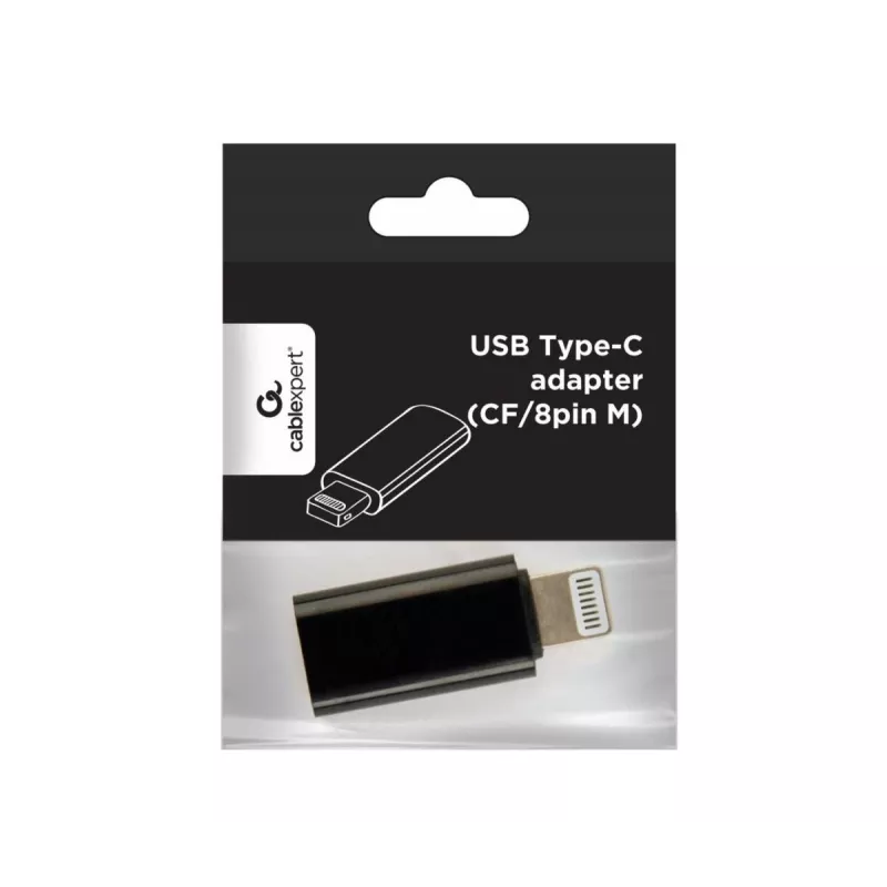 Gembird A-USB-CF8PM-01 adapter złącza USB type-C 8-pin na iPhone Czarny