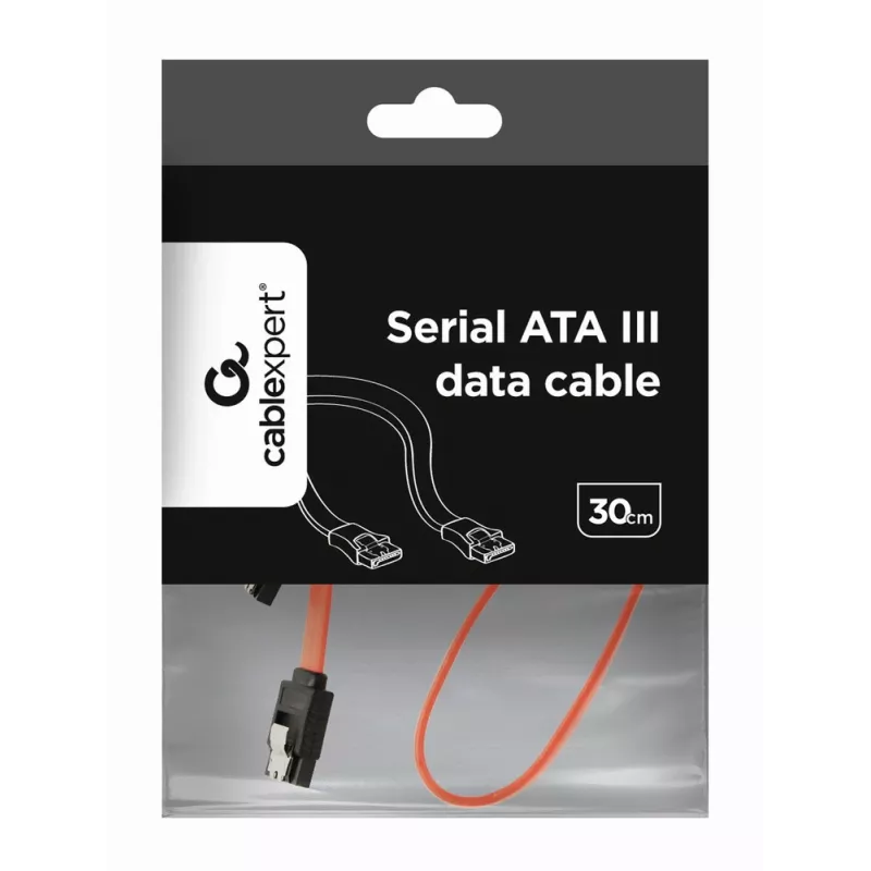 Kabel danych GEMBIRD SATA III, Metalowe zaciski, 30 cm – opakowanie zbiorcze