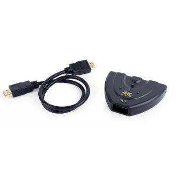 Koncentrator interfejsu HDMI Gembird DSW-HDMI-35 — 3 porty, HDMI, kabel 0,5 m, czarny