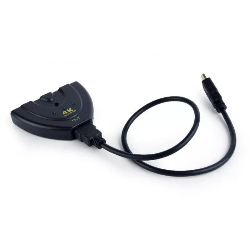 Koncentrator interfejsu HDMI Gembird DSW-HDMI-35 — 3 porty, HDMI, kabel 0,5 m, czarny