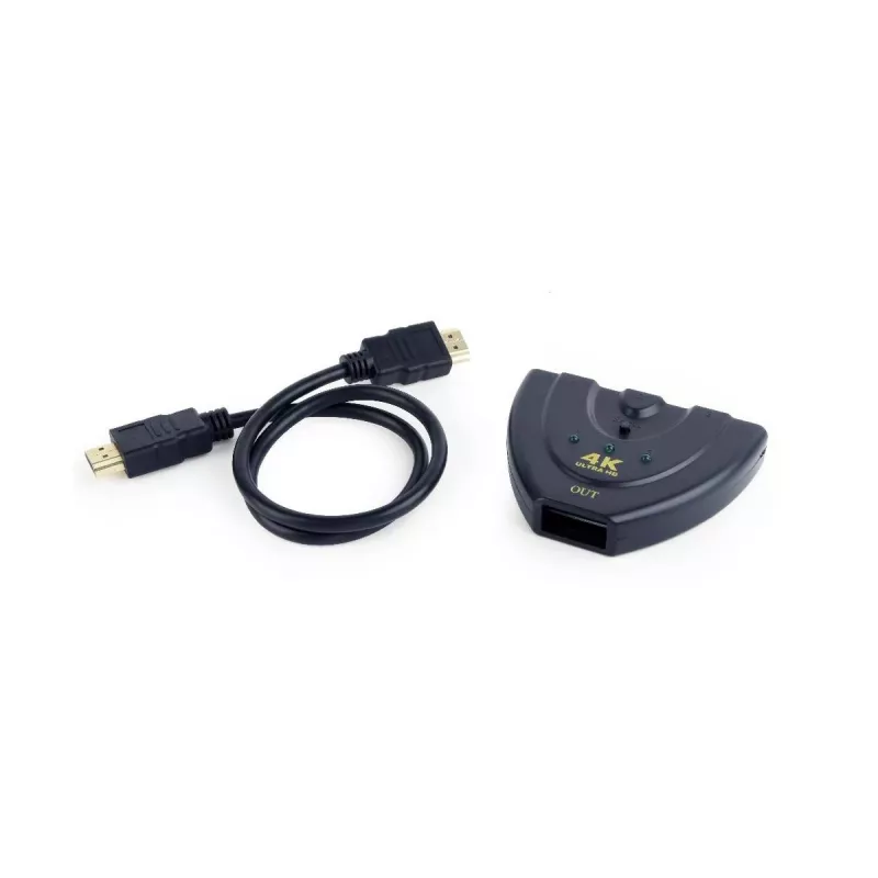 Koncentrator interfejsu HDMI Gembird DSW-HDMI-35 — 3 porty, HDMI, kabel 0,5 m, czarny