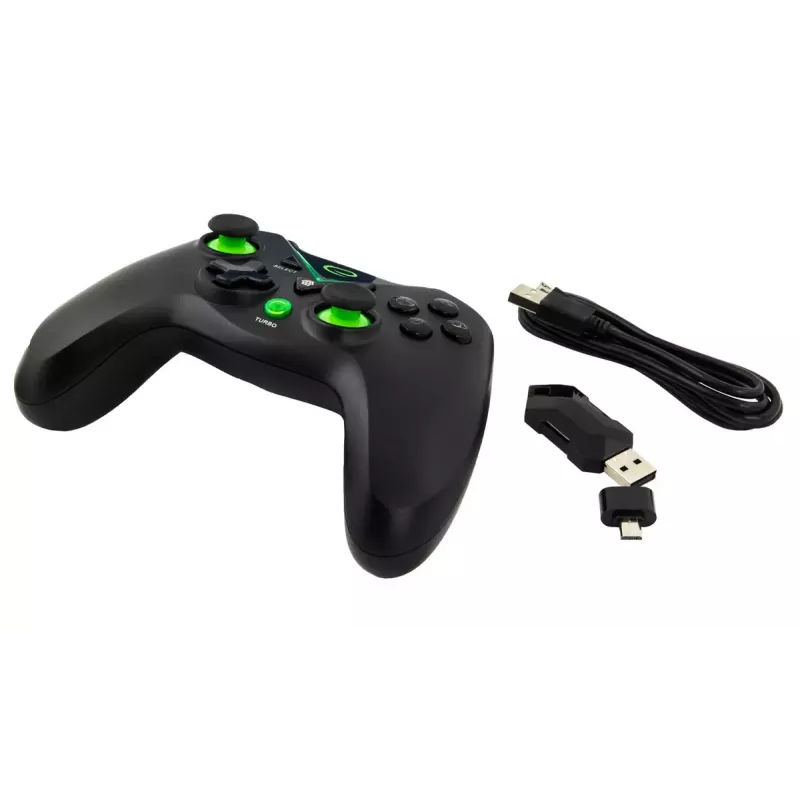 Bezprzewodowy kontroler gier ESPERANZA EGG112K 2,4 GHz do PC i PS3, odbiornik USB, czarny, 12 przycisków, analogowe gałki