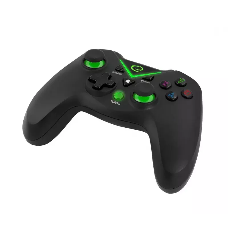 Bezprzewodowy kontroler gier ESPERANZA EGG112K 2,4 GHz do PC i PS3, odbiornik USB, czarny, 12 przycisków, analogowe gałki
