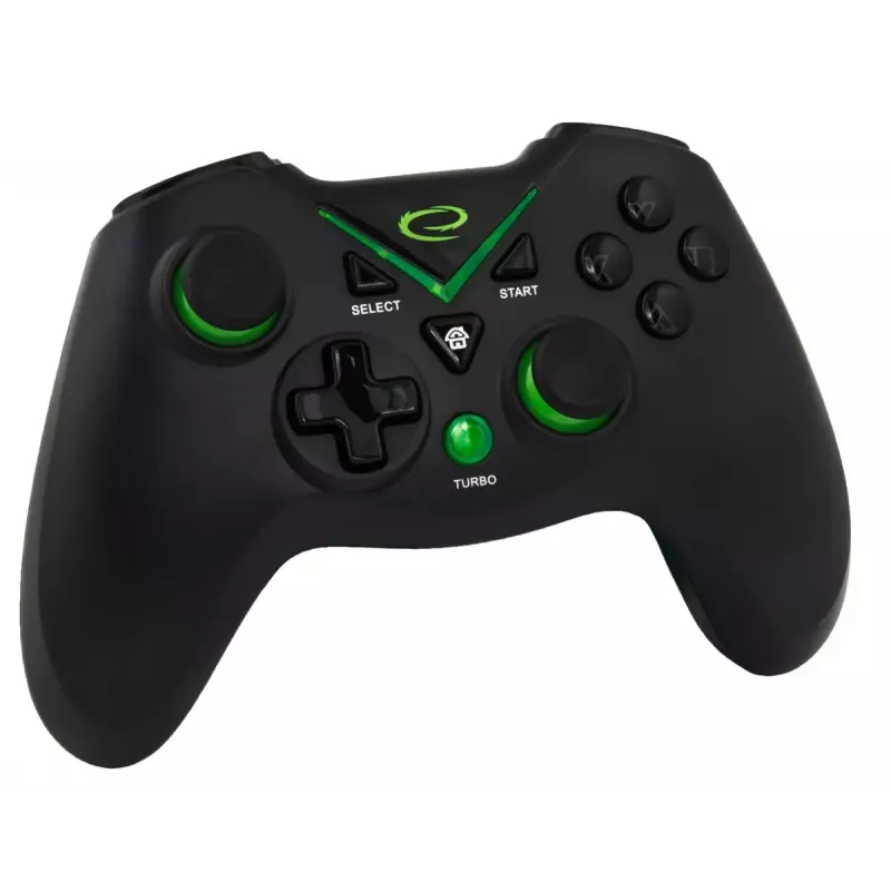 Bezprzewodowy kontroler gier ESPERANZA EGG112K 2,4 GHz do PC i PS3, odbiornik USB, czarny, 12 przycisków, analogowe gałki