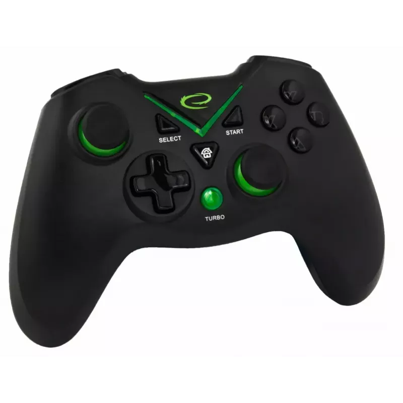 Bezprzewodowy kontroler gier ESPERANZA EGG112K 2,4 GHz do PC i PS3, odbiornik USB, czarny, 12 przycisków, analogowe gałki
