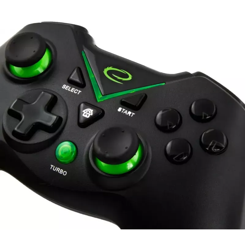 Bezprzewodowy kontroler gier ESPERANZA EGG112K 2,4 GHz do PC i PS3, odbiornik USB, czarny, 12 przycisków, analogowe gałki