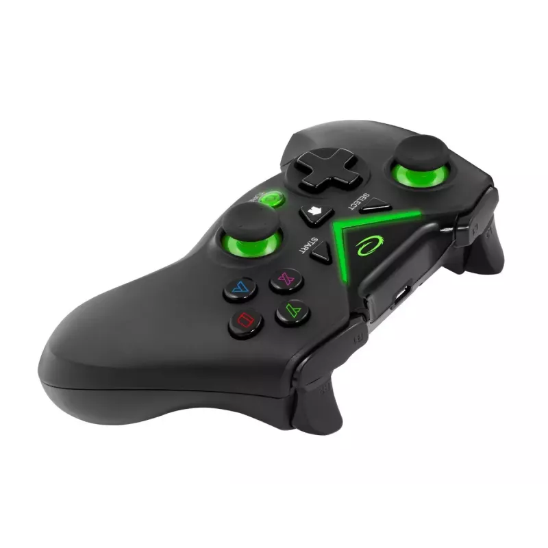 Bezprzewodowy kontroler gier ESPERANZA EGG112K 2,4 GHz do PC i PS3, odbiornik USB, czarny, 12 przycisków, analogowe gałki