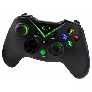 Bezprzewodowy kontroler gier ESPERANZA EGG112K 2,4 GHz do PC i PS3, odbiornik USB, czarny, 12 przycisków, analogowe gałki