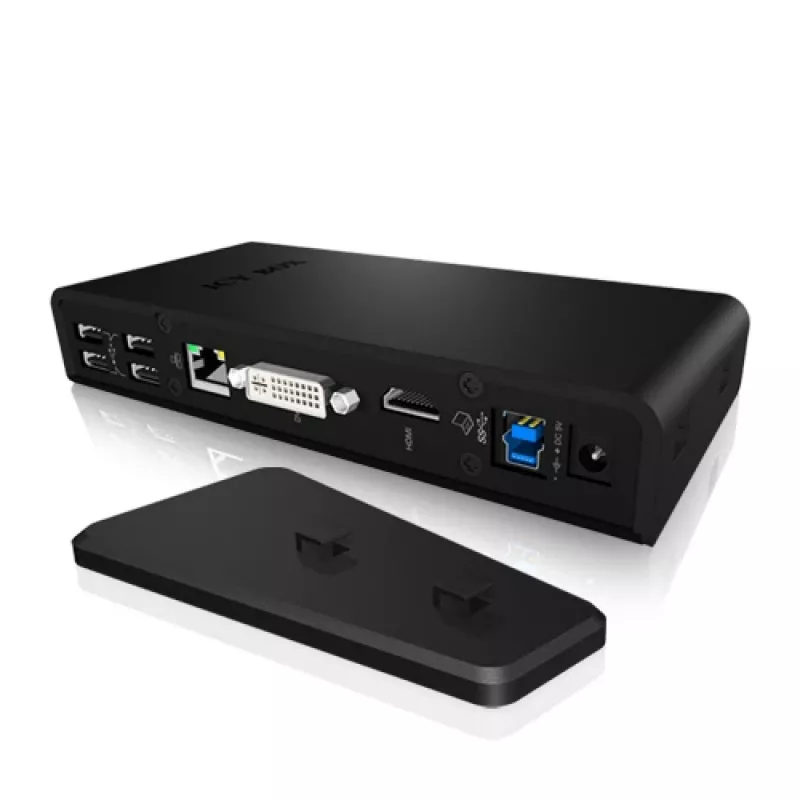 ICY BOX IB-DK2241AC Przewodowy USB 3.2 Gen 1 (3.1 Gen 1) Type-A Czarny
