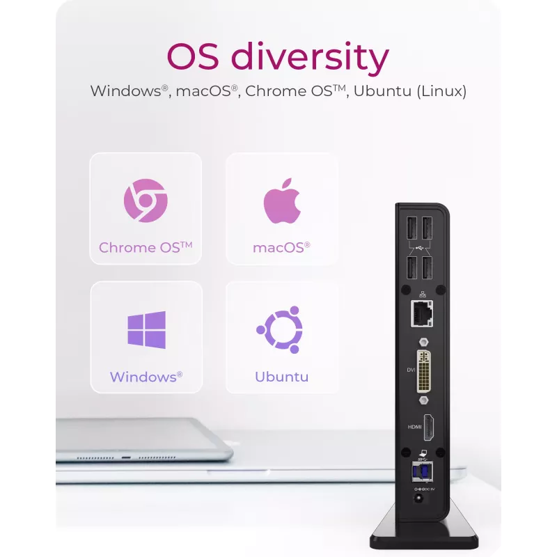 ICY BOX IB-DK2241AC Przewodowy USB 3.2 Gen 1 (3.1 Gen 1) Type-A Czarny