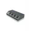ICY BOX IB-HUB1405 USB 3.2 Gen 1 (3.1 Gen 1) Type-B 5000 Mbit/s Antracytowy