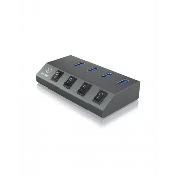 ICY BOX IB-HUB1405 USB 3.2 Gen 1 (3.1 Gen 1) Type-B 5000 Mbit/s Antracytowy