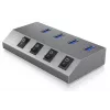 ICY BOX IB-HUB1405 USB 3.2 Gen 1 (3.1 Gen 1) Type-B 5000 Mbit/s Antracytowy
