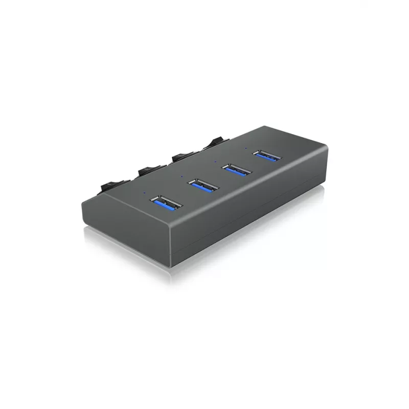 ICY BOX IB-HUB1405 USB 3.2 Gen 1 (3.1 Gen 1) Type-B 5000 Mbit/s Antracytowy
