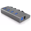 ICY BOX IB-HUB1405 USB 3.2 Gen 1 (3.1 Gen 1) Type-B 5000 Mbit/s Antracytowy