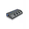 ICY BOX IB-HUB1405 USB 3.2 Gen 1 (3.1 Gen 1) Type-B 5000 Mbit/s Antracytowy