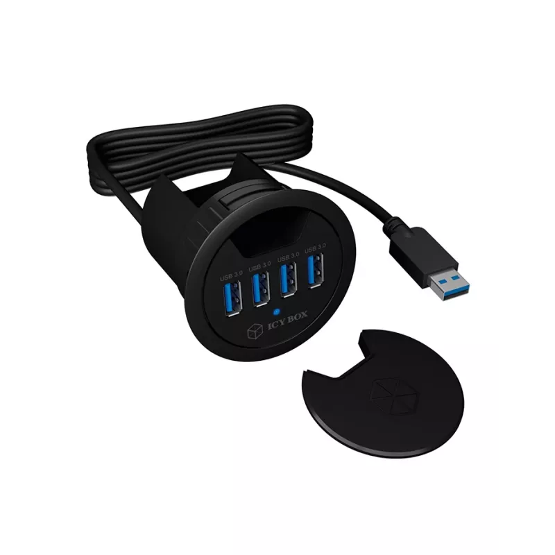 ICY BOX IB-HUB1403 USB 3.2 Gen 1 (3.1 Gen 1) Type-A 5000 Mbit/s Czarny