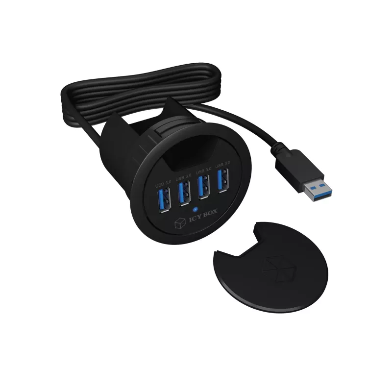 ICY BOX IB-HUB1403 USB 3.2 Gen 1 (3.1 Gen 1) Type-A 5000 Mbit/s Czarny