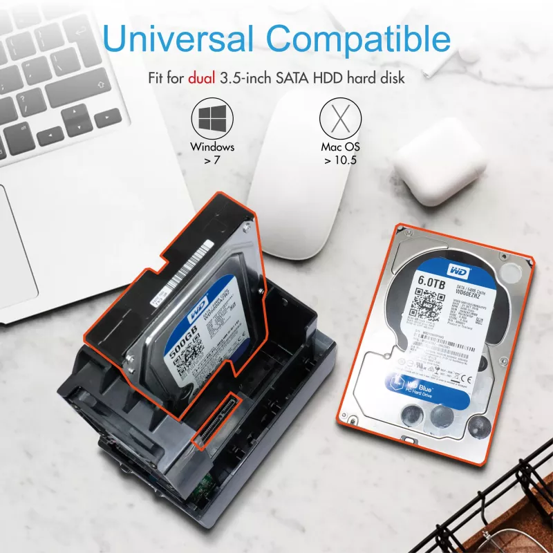 ICY BOX IB-RD3621U3 Obudowa HDD/SSD Czarny 3.5 cala