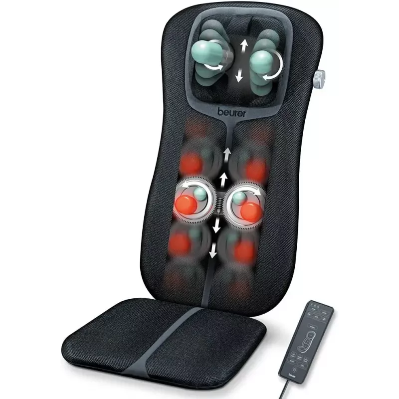 Nakładka masująca na fotel Beurer MG 254 — masażer shiatsu pleców i karku, funkcja ciepła, czarny, 5,4 kg