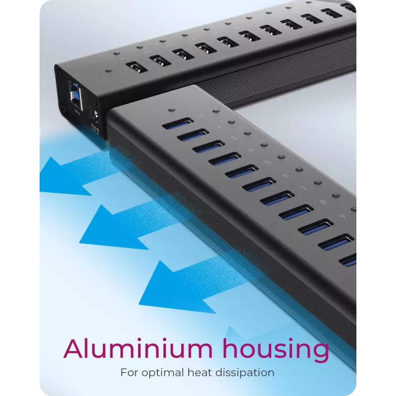 ICY BOX IB-AC6113 USB 3.2 Gen 1 (3.1 Gen 1) Type-B 5000 Mbit/s Czarny